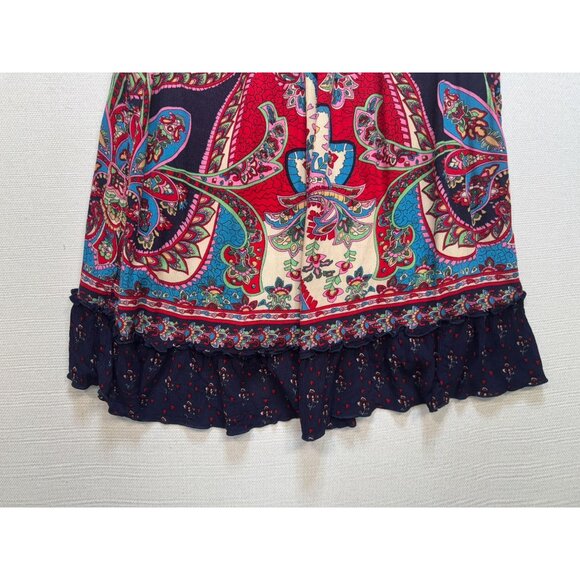 Bila Womens V Neck Fashion Boho Top Sleeveless Size XL Multi Paisley Lightweight - Picture 9 of 10